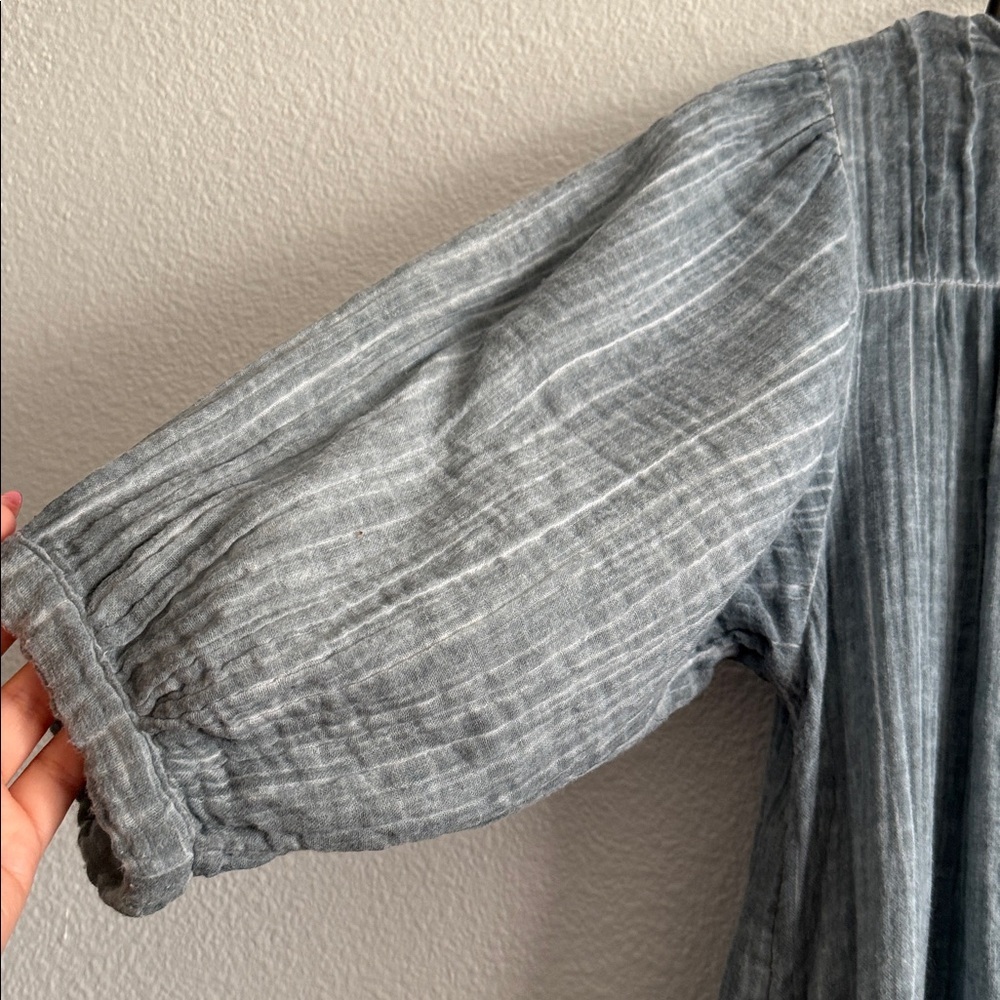 Natural Life Blue Crinkle Cotton Tiered Boho Dress Size S - Picture 6 of 10